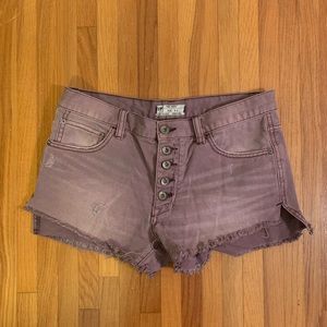 Free People Heathered Purple Jean shorts